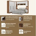 Ver imagem 5 de Guarda-Roupa Modulado 10 Portas 8 Gavetas 7 Peças Viena Yescasa Branco/Nogal