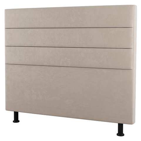 Cabeceira Cama Box Solteiro Malik 90cm Suede Bege - Desk Design