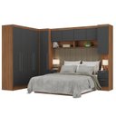Ver imagem 2 de Guarda-Roupa Modulado 10 Portas 8 Gavetas 7 Peças Viena Yescasa Cinza/Nogal/Grafite