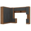 Ver imagem 6 de Guarda-Roupa Modulado 10 Portas 8 Gavetas 7 Peças Viena Yescasa Cinza/Nogal/Grafite