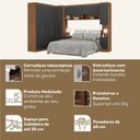 Ver imagem 4 de Guarda-Roupa Modulado 10 Portas 8 Gavetas 7 Peças Viena Yescasa Cinza/Nogal/Grafite