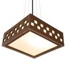 Luminária Decorativa Madeira Pendente Enseada Quad 45cm:Pau Ferro - 1