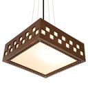 Ver imagem 1 de Luminária Decorativa Madeira Pendente Enseada Quad 45cm:Pau Ferro
