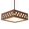Luminária Decorativa Madeira Pendente Enseada Quad 45cm:Pau Ferro - 5