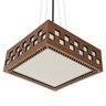 Luminária Decorativa Madeira Pendente Enseada Quad 45cm:Pau Ferro - 7