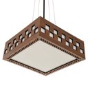 Ver imagem 7 de Luminária Decorativa Madeira Pendente Enseada Quad 45cm:Pau Ferro