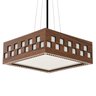 Luminária Decorativa Madeira Pendente Enseada Quad 45cm:Pau Ferro - 8