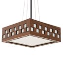 Ver mais imagens de Luminária Decorativa Madeira Pendente Enseada Quad 45cm:Pau Ferro