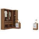 Ver imagem 6 de Conjunto de Guarda-Roupa Modulado Viena 5 Portas 8 Gavetas 5 Peças Yescasa Branco/Nogal
