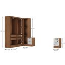 Ver imagem 3 de Guarda-roupa Modulado Viena 5 Portas 8 Gavetas 5 Peças Espresso Móveis