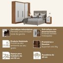 Ver imagem 4 de Conjunto de Guarda-Roupa Modulado Viena 5 Portas 8 Gavetas 5 Peças Yescasa Branco/Nogal