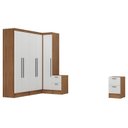 Ver imagem 2 de Conjunto de Guarda-Roupa Modulado Viena 5 Portas 8 Gavetas 5 Peças Yescasa Branco/Nogal