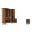 Ver imagem 3 de Conjunto de Guarda-Roupa Modulado Viena 5 Portas 8 Gavetas 5 Peças Yescasa Cinza/Nogal/Grafite