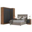Ver imagem 6 de Conjunto de Guarda-Roupa Modulado Viena 5 Portas 8 Gavetas 5 Peças Yescasa Cinza/Nogal/Grafite