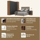 Ver imagem 4 de Conjunto de Guarda-Roupa Modulado Viena 5 Portas 8 Gavetas 5 Peças Yescasa Cinza/Nogal/Grafite