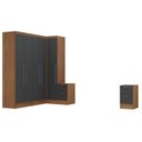 Ver imagem 2 de Conjunto de Guarda-Roupa Modulado Viena 5 Portas 8 Gavetas 5 Peças Yescasa Cinza/Nogal/Grafite