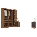 Ver imagem 5 de Conjunto de Guarda-Roupa Modulado Viena 5 Portas 8 Gavetas 5 Peças Yescasa Cinza/Nogal/Grafite
