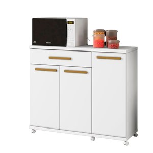 Balcão Parati 3 Portas 2 Prateleiras 1 Gaveta Arte Moveis Branco