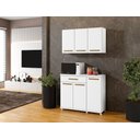 Ver imagem 3 de Balcão Parati 3 Portas 2 Prateleiras 1 Gaveta Arte Moveis Branco