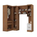 Ver imagem 5 de Conjunto de Guarda-Roupa Modulado 6 Portas 6 Gavetas 4 Peças Viena Yescasa Branco/Nogal