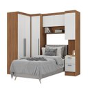 Ver imagem 6 de Conjunto de Guarda-Roupa Modulado 6 Portas 6 Gavetas 4 Peças Viena Yescasa Branco/Nogal