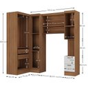 Ver imagem 3 de Conjunto de Guarda-Roupa Modulado 6 Portas 6 Gavetas 4 Peças Viena Yescasa Branco/Nogal