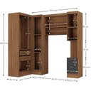 Ver imagem 3 de Conjunto de Guarda-Roupa Modulado 6 Portas 6 Gavetas Viena Yescasa Cinza/Nogal/Grafite