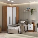 Ver imagem 1 de Conjunto de Guarda-Roupa Modulado 3 Peças 3 Portas 4 Gavetas Viena Yescasa Branco/Noga