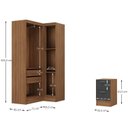 Ver imagem 3 de Guarda-roupa Modulado Viena 3 Portas 4 Gavetas 3 Peças Espresso Móveis