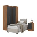 Ver imagem 6 de Conjunto de Guarda-Roupa Modulado 3 Peças 3 Portas 4 Gavetas Viena Yescasa Cinza/Nogal/Grafite