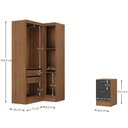 Ver imagem 3 de Conjunto de Guarda-Roupa Modulado 3 Peças 3 Portas 4 Gavetas Viena Yescasa Cinza/Nogal/Grafite
