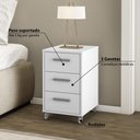 Ver imagem 3 de Mesa de Cabeceira com 3 Gavetas - Branco