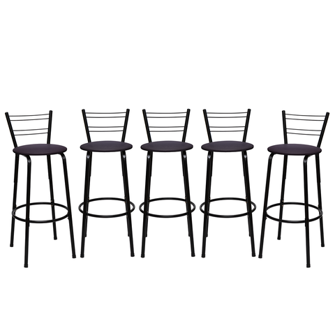 Kit 5 Banquetas para Balcão Bancada Cozinha Bistrô Ilhas Gourmet Bares Banco Flórida Preta