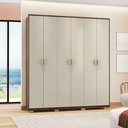 Ver imagem 1 de Guarda Roupas Noronha 6 Portas 100% Mdf Ideal para Quartos e Apartamentos:imbuia Fendi