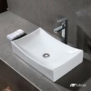 Ver imagem 1 de Cuba Banheiro Lavabo Em Cerâmica Louça Branca Retangular Tubrax