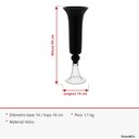 Ver mais imagens de Vaso Decorativo de Vidro Preto 50x16x16cm Enfeite Sala Mesa Estante Aparador