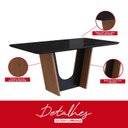 Ver imagem 5 de Mesa para Sala de Jantar 160x90cm com Vidro Lapidado Marrom/Canela/Preto
