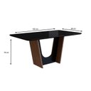 Ver imagem 3 de Mesa para Sala de Jantar 160x90cm com Vidro Lapidado Marrom/Tabaco/Preto