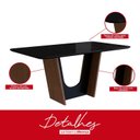 Ver imagem 5 de Mesa para Sala de Jantar 160x90cm com Vidro Lapidado Marrom/Tabaco/Preto