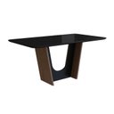 Ver imagem 1 de Mesa para Sala de Jantar 160x90cm com Vidro Lapidado Marrom/Tabaco/Preto