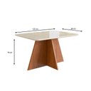 Ver imagem 3 de Conjunto Sala de Jantar Mesa 90x120cm Tampo Vidro com 4 Cadeiras Madeira Maciça Bege/Canela/Off White