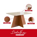 Ver imagem 6 de Conjunto Sala de Jantar Mesa 90x120cm Tampo Vidro com 4 Cadeiras Madeira Maciça Cinza/Canela/Off White
