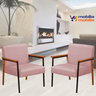 Kit 2 Poltronas Decorativas Fontana para Sala de Estar Aveludada Rose - Mobilia Mobilia - 2