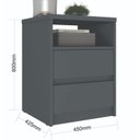 Ver imagem 3 de Conjunto com 2 Mesas de Cabeceira MDF Gales Cinza