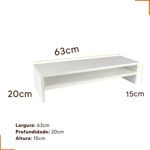 Suporte Notebook e Monitor Apoio Mesa Escritorio 63cm - 3