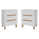 Ver imagem 1 de Conjunto com 2 Mesas de Cabeceira MDF Logan Yescasa Branco