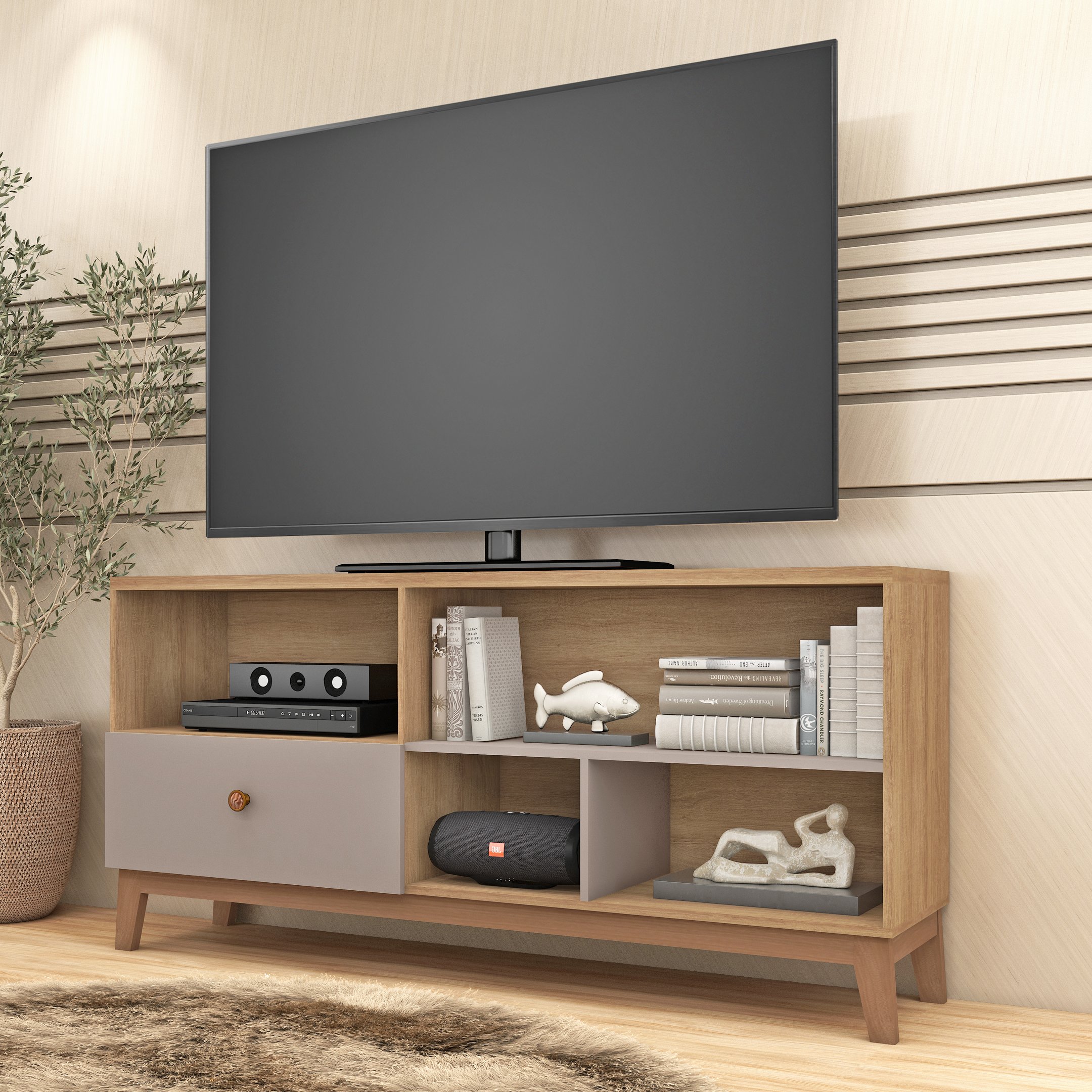 Rack para Tv 70 Polegadas 160cm com Pés Madeira Noah | MadeiraMadeira