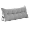 Almofada Cabeceira Encosto Apoio Lombar 140cm Casal Suede:cinza Claro - 1