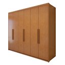 Ver imagem 3 de Guarda-Roupa Casal 6 Portas 5 Gavetas MDF 243cm Áries Amêndoa Clean