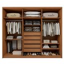 Ver imagem 5 de Guarda-Roupa Casal 6 Portas 5 Gavetas MDF 243cm Áries Amêndoa Clean